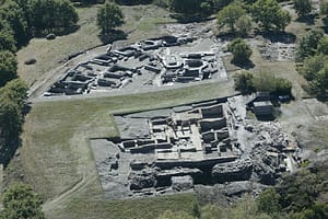 Aerial view of the archaeological site Chao Samartin