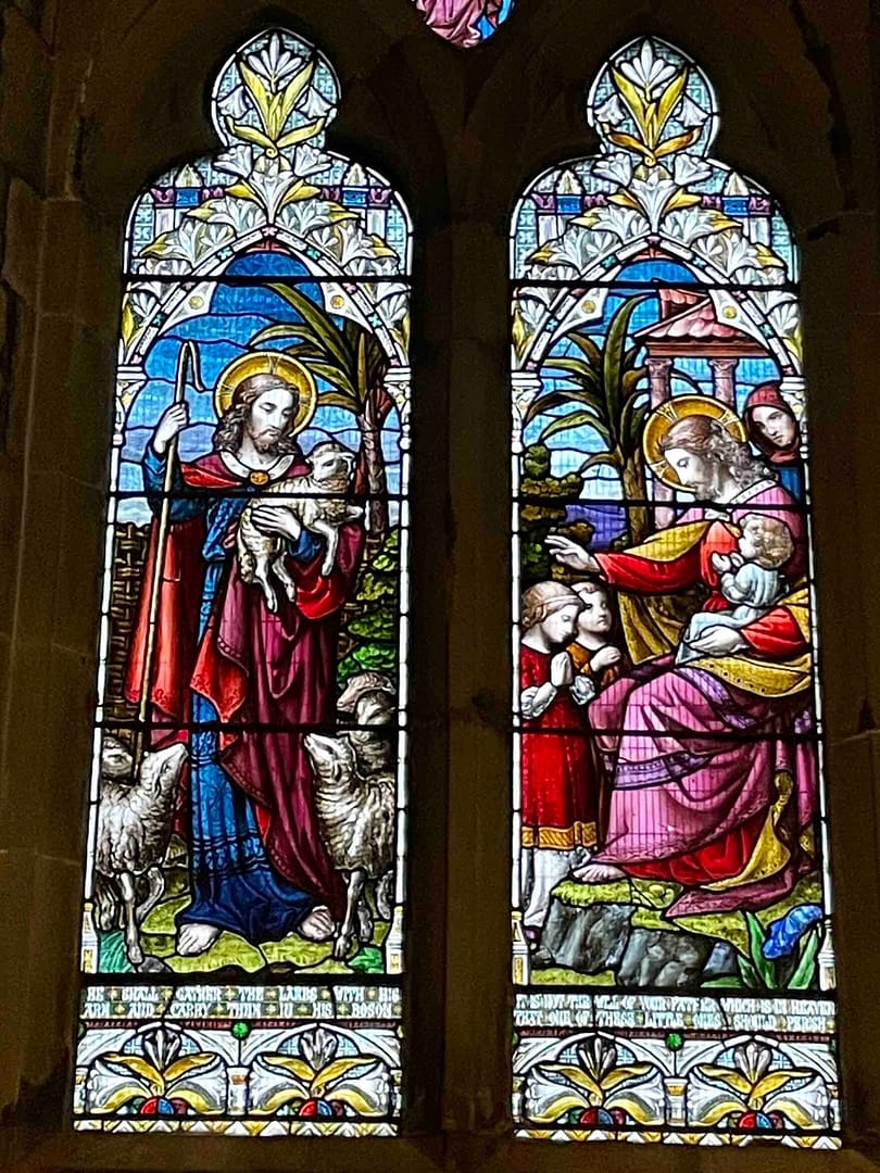 Beautiful stained glass windows at St Asaph Cathedral